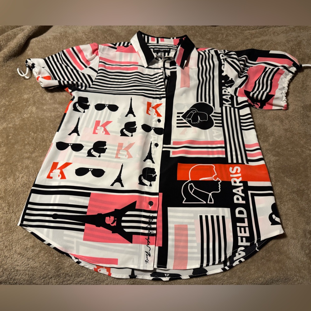 Karl Lagerfeld Paris block print top size medium